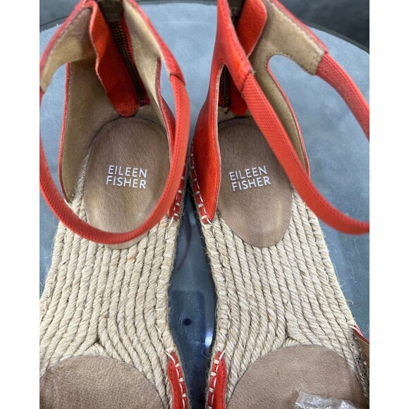 Eileen Fisher Lala Women's Espadrille Gladiator Flat Sandals Size 10 Leather EUC - Picture 10 of 12